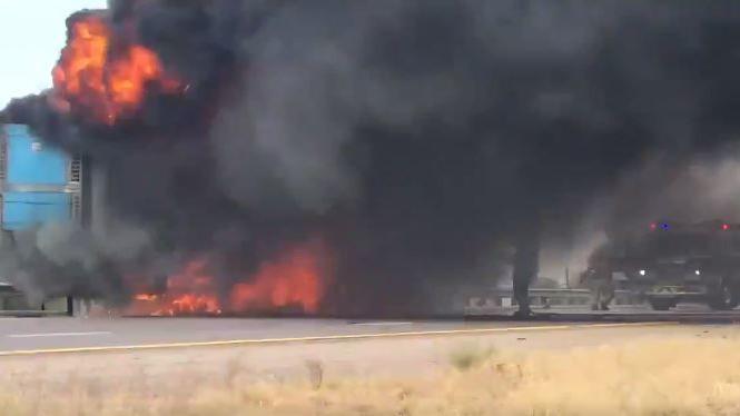 Fiery big-rig wreck slows traffic on Interstate-10 northwest of Tucson